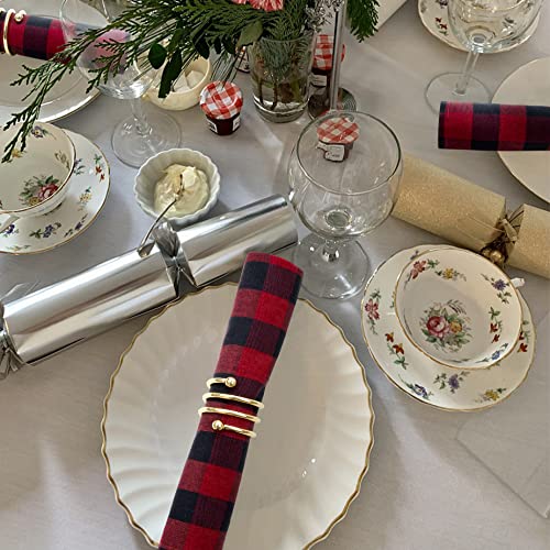 Buffalo Plaid Cloth Napkins Set Of 6, Red And Black Checkered Reusable Cotton Table Napkins 18 X 18 Inches Rustic Farmhouse Washable Dinner Napkins For Christmas Dining Kitchen Picnic Bbq Holiday #TOP3