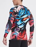 LAFROI Męska koszulka kompresyjna z długim rękawem UPF 50+ Baselayer Performance Rash Guard-CLY08 Vengeance Size XXXL