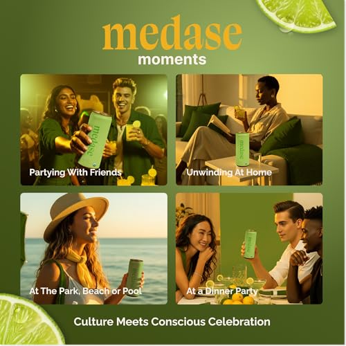 MEDASE Mojito \"Heavana Can\'t Wait\" Non-Alcoholic Mocktail (12oz 4 Pack) Authentic Taste, Healthy and Organic Drink, Alcohol Free Beverage, Low Calorie, Gluten Free, Vegan, GMO Free - Thumbnail 7