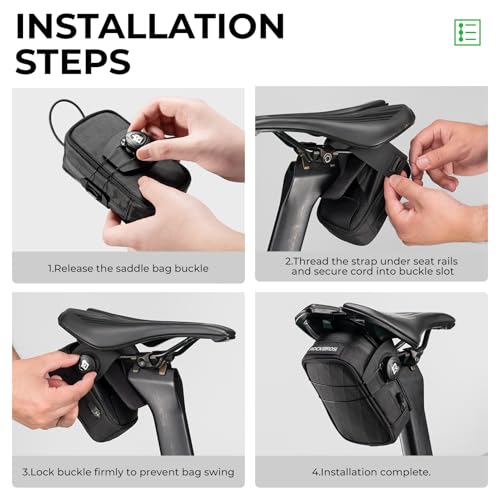 ROCKBROS Water-Resistant Bike Saddle Bag with Water Bottle Holder & Taillight Hanger – Large Capacity Rear Seat Pack for Road & Mountain Cycling by ROCKBROS - Image 6