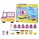 Play-Doh Peppas Eiswagen Bastel-Set, 3 x56g Dosen und 2 x 28 g Dosen Modelliermasse, Peppa und Schorsch Figuren und viele Accessoires und Formen, kreatives für Kinder ab 3 Jahren