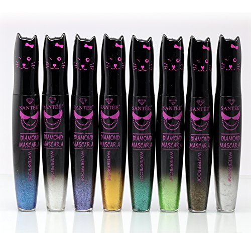 8pc Santee Diamond Mascara Waterproof for Lashes set of 8 solid colors #ST081