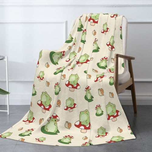 Cute Frogs Fuzzy Throw Blanket for Women Men Girls Boys Soft Cozy Fleece Blanket for Bedroom Living Rooms Sofa Couch 50x40