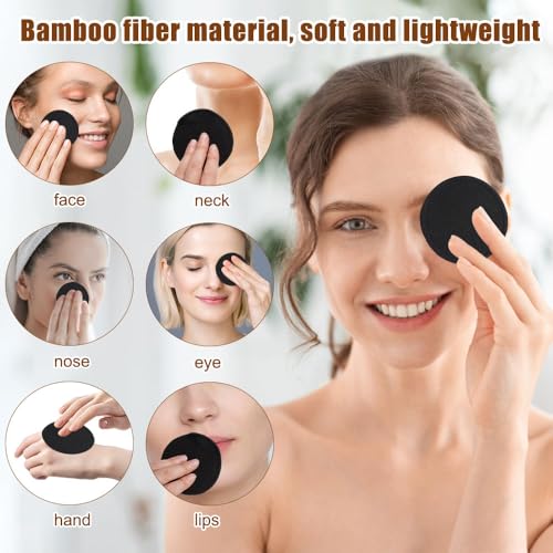 24 Piezas 8 cm Algodones Desmaquillantes Lavable, Discos Desmaquillantes Reutilizables Fibra de Bambú, Discos Algodon Desmaquillantes con Bolsa de Lavado para Todo Tipo de Pieles para Limpieza Facial - imagen 3