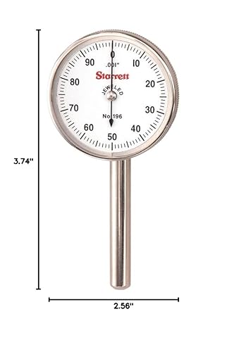 Miniatura 13 de Starrett serie 196 indicador de dial universal, contacto en el dorso, pulgada, Blanco, 1