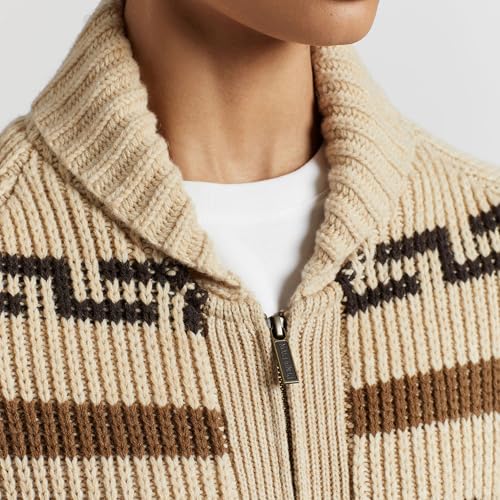 Pendleton Women’s Westerley, Cardigan Sweater, 100% Virgin Wool, Sweaters for Women, Heavy Cable Knitted Sweater - Tan/Brown4