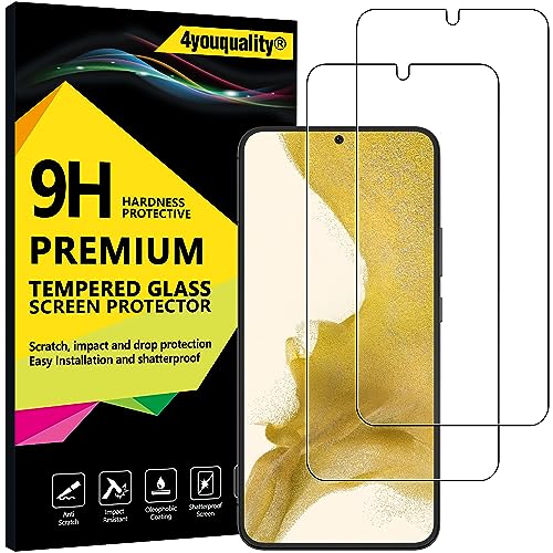 4youquality Screen Protector for Samsung Galaxy S22 Plus / S22+, Tempered Glass Film, 2-Pack, [LifetimeWarranty][Impact-Resistant][Anti-Scratch]