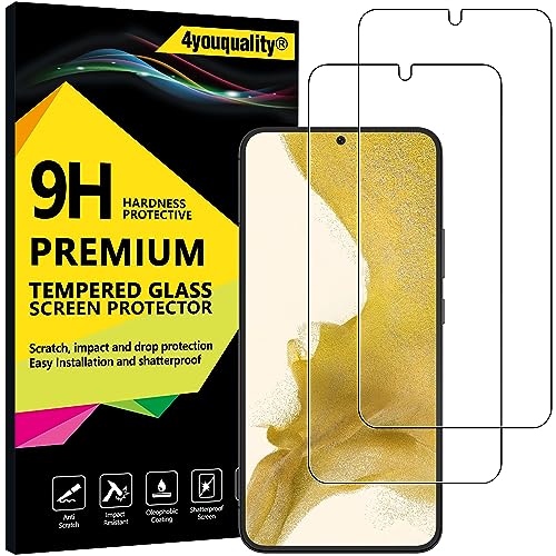 4youquality Screen Protector for Samsung Galaxy S22 Plus / S22+ Tempered Glass Film 2-Pack [LifetimeSupport][Impact-Resistant][Anti-Scratch]