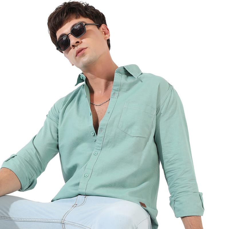 Image of CAHOOT Men's Shirt for Casual Wear | Spread Collar | Short Sleeve | Regular Fit | Button Closure | Shirt Crafted with Comfort Fit for Casual Wear