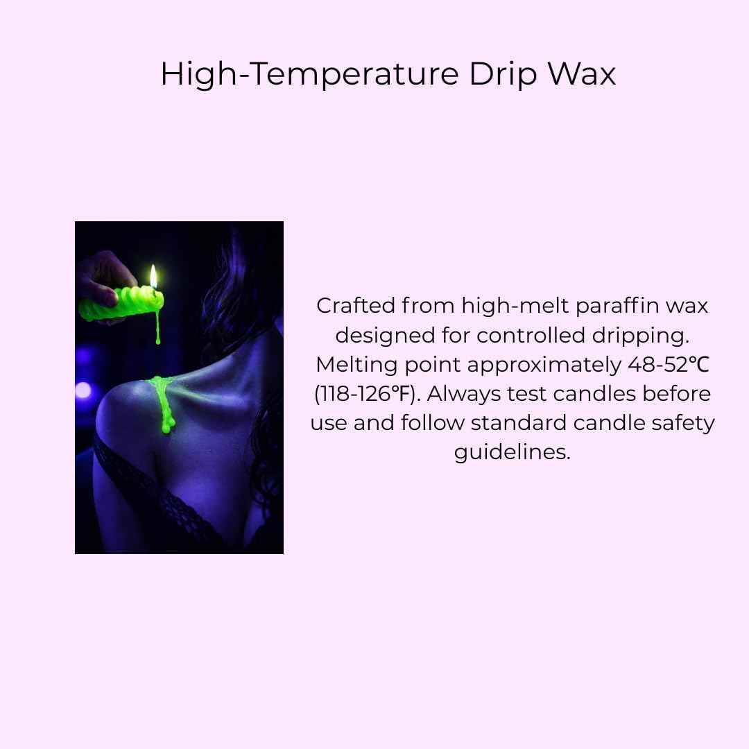 Curl & Crest Blacklight UV Reactive Glow Drip Candles – Body Art Candle Set for Couples Who Like to Play,