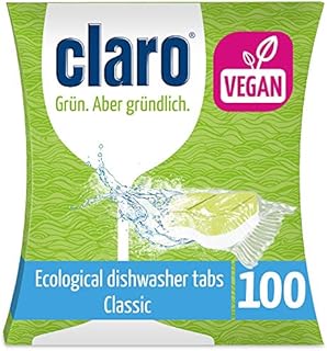 CLARO Classic XXL - 100 Phosphate-Free Eco-Friendly Dishwasher Tabs - Dishwasher Tablets Bulk Economy Pack