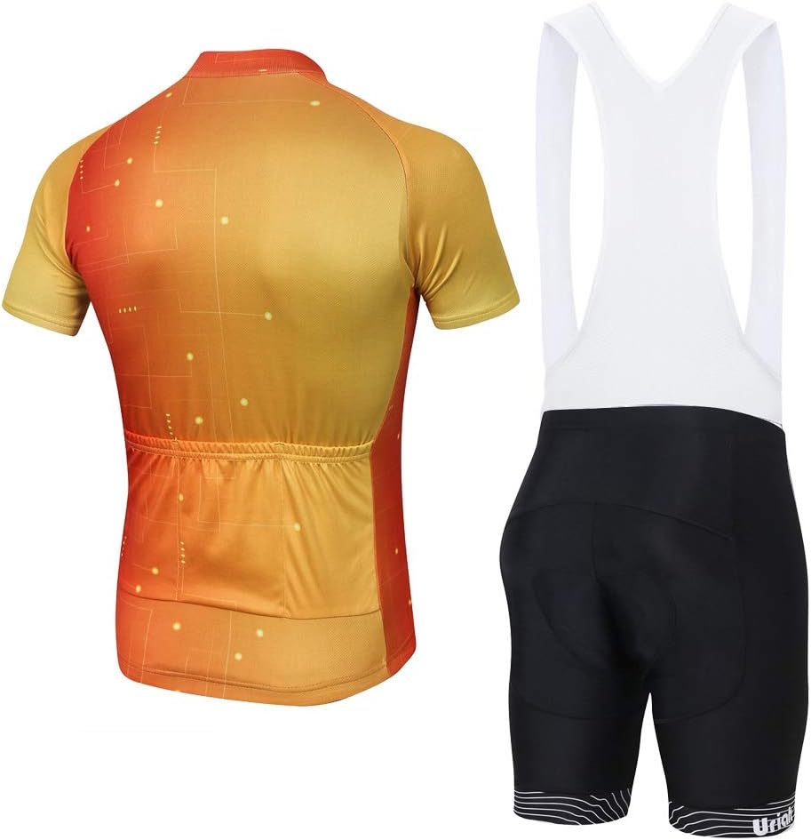 Uriah Men's Cycling Jersey Short Sleeve White Bib Shorts Sets