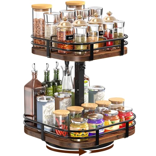 12" Large Lazy Susan Turntable Organizer Adjustable - Rotating Spice