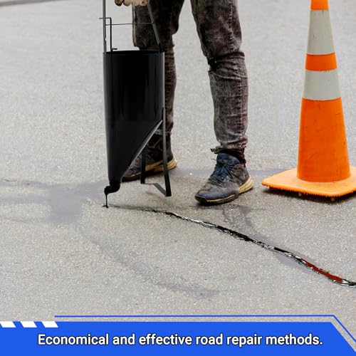 MorningRo Hot Asphalt Pour Pot, Leaks Crack Filler, Tar Melter Patch Tool with Legs, Handle and Shut Off Valve, 2 Gallons, 14 Gauge Steel, Cold Crack Sealants for Applicator Roofing Driveway by MorningRo - Image 6