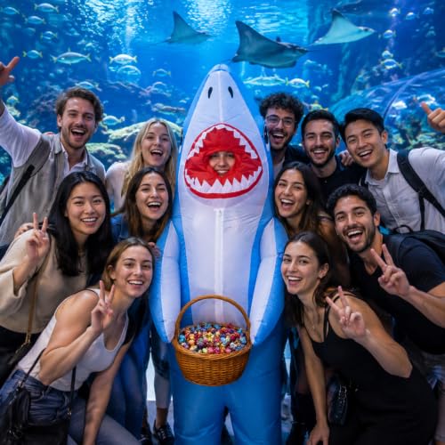 SCGLWCOS Inflatable Shark Costume for Adults Funny Blue Shark Blow Up Suit by SCGLWCOS - Used condition - Image 9