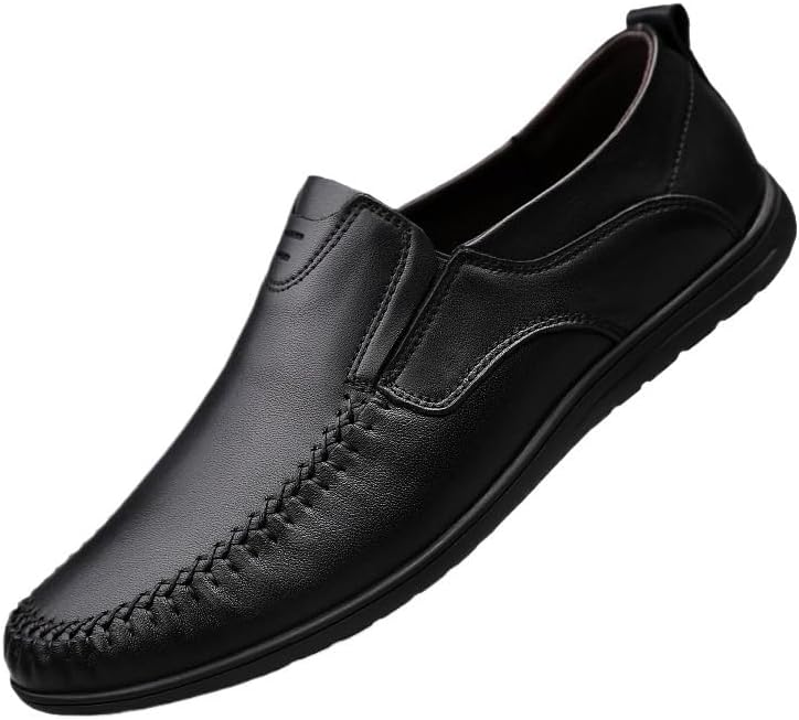 HBJWOV Shoes Men's Business Casual Slip-on Loafers Low-top Flat-Heeled Soft Soled Oxford Shoes for Wedding Party Driving Men Comfortable Versatile Shoes