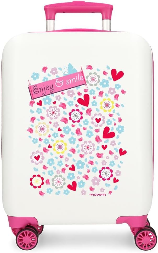 MOVOM Hard Cabin Suitcase Hello, Enjoy And Smile, 33x50x20 cms, Suitcase 50