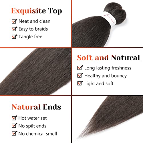 Pre-Stretched Braiding Hair ShowJarlly Hair African Braid Extension 6Packs/Lot Knotless Braiding Hair Extensions Hot Water Setting Crochet Braids Braiding Hair (30inch,4#) - Image 3