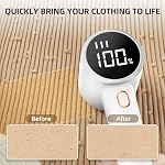 Fabric Shaver, Lint Remover Rechargeable, Electric Portable Sweater Defuzzer with 3 Speeds, 6 Leaf Blades, Digital LED Display to Remove Pilling for Clothes, Furniture, Sweater, Couch, Blanket - Image 2