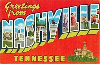 3x5 inch Greetings from Nashville Sticker (Vintage Post Card Design) Vinyl Decal Sticker Car Waterproof Car Decal Bumper Sticker