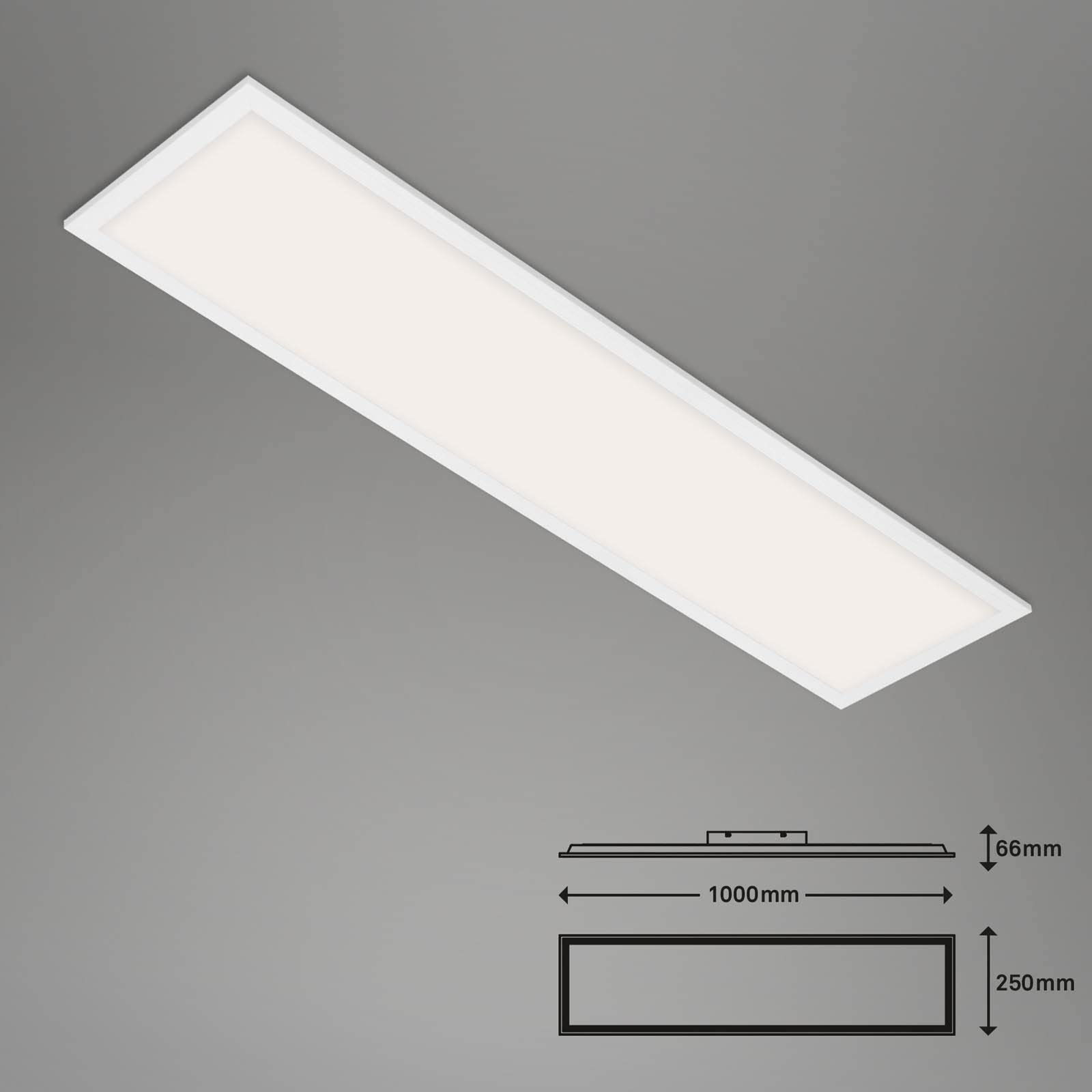 Briloner - Lampada da soffitto Smart LED, lampada da soffitto Wifi Ultra Flat, CCT, dimmerabile, controllo vocale, bianco, 1000x250x66 mm