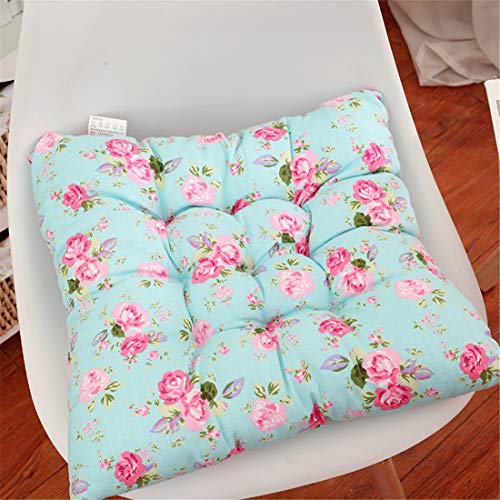 Chickw1 Kissen Stuhl, Stuhlkissen Bequemes Dicke Polsterung Steppkissen Bodenkissen Weich Sitzkissen für Stühle für Indoor und Outdoor aus (40x40cm,Blau)