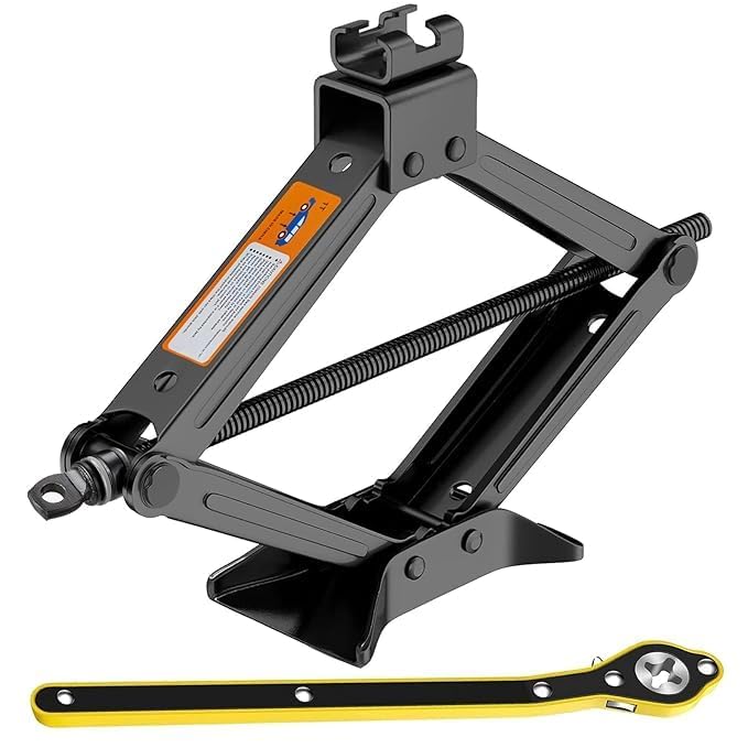 Heavy Duty Car Scissor Jack 1 Ton with Ratchet Wrench – Portable ...