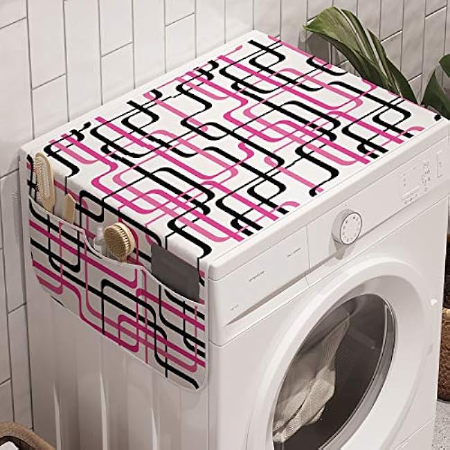 Ambesonne Butterfly Washing Machine Organizer, Mothers Day Spring Themed Blossoming Nature Image Poppy Flowers Print, Anti-slip Fabric Cover for Washers and Dryers, 47 x 18.5, Pink Reseda Green Blue