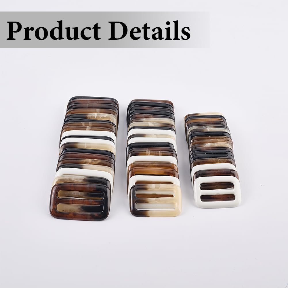GORGECRAFT 20Pcs 5 Colors Rectangle Scarf Ring 1.9" x 1.3" Resin Silk T Shirt Ties Clip Clasp Adjuster Corner Knotted Waist Wrap Fasten Holder Belt Buckle for Clothing Decoration Accessories image 5