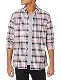 Amazon Brand - Goodthreads Men's Standard-Fit Long-Sleeve Plaid Oxford Shirt, Pink Plaid Medium Tall
