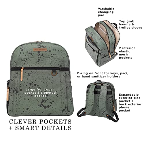 Petunia Pickle Bottom 2-In-1 Provisions Backpack | Designed For Busy Parents | Spacious Main Compartment For Carrying Essentials | Olive Ink Blot #TOP2