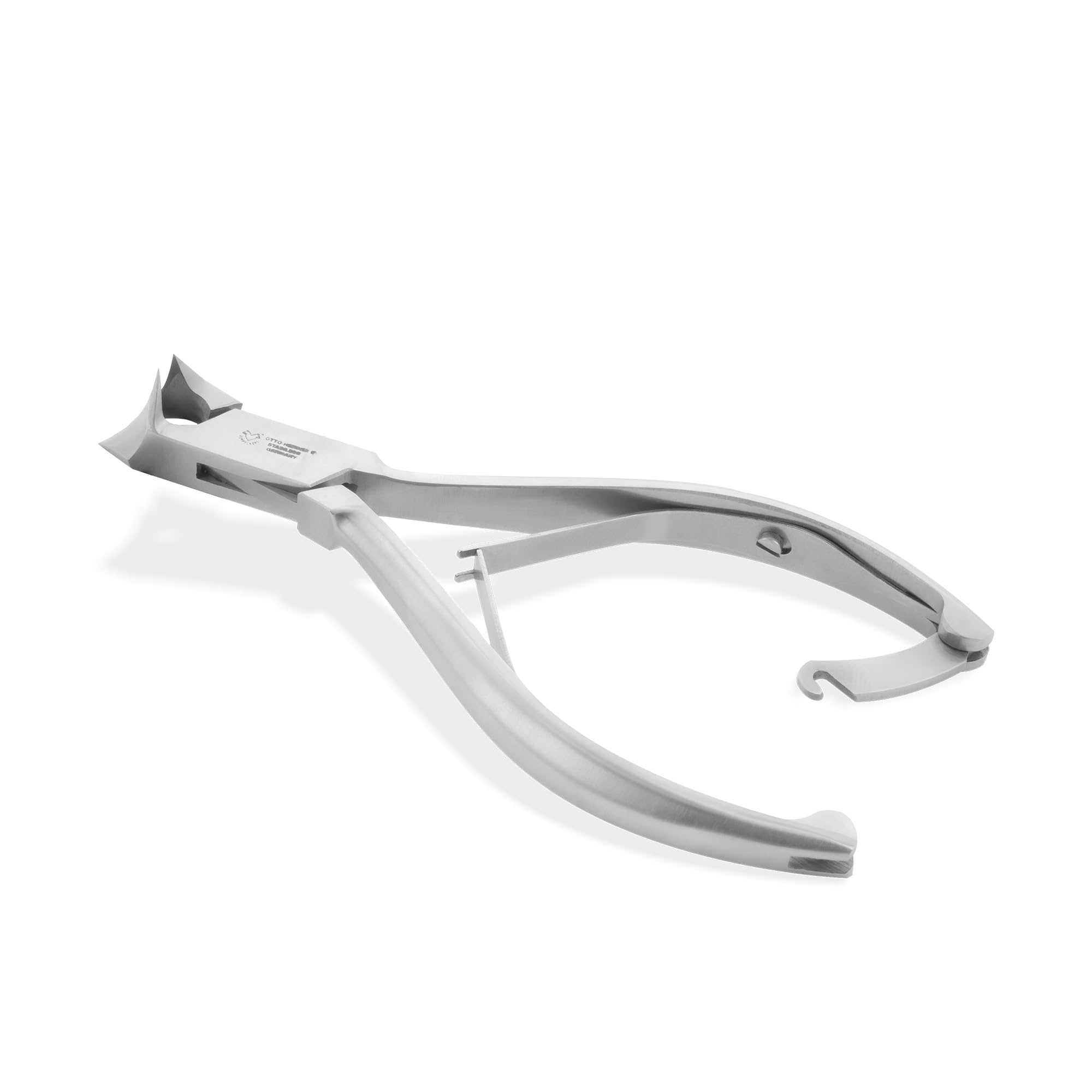 OTTO HERDER - Tagliaunghie per unghie forti, lungo 14 cm, in acciaio inox, 2 cm superficie di taglio con cuffia in pelle, per calli delle dita dei piedi, anche per unghie dei piedi e unghie spesse