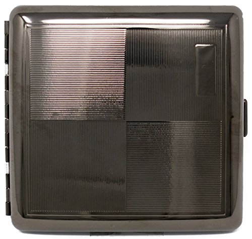 Black Four Square (Full Pack Kings) Metal-Plated Cigarette Case & Stash Box #TOP11