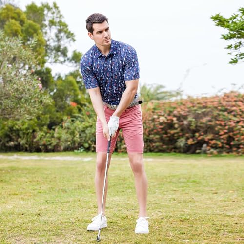 Foto von Golf-Shirts für Herren, trockene Passform, kurzärmelig, bedruckt, feuchtigkeitsableitend, Poloshirt, Marineblaues Segelboot, L
