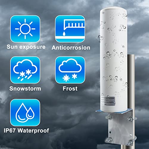 BOOBRIE High Gain 4G LTE Antenna Outdoor 10DBi Dual SMA Male Connector 5M SMA Cable 698-2700MHz WiFi Antenna Outdoor 3G 4G LTE OmniDirectional Mount for 5G LTE Router Hotspot Wireless - Image 5