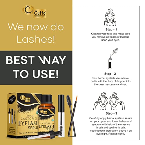 100% Usda Certified Organic Cold-Pressed Castor Oil-2.03 Fl.oz, For Thickens, Enhancer, Strengthens, Boost Growth For Your Eyelashes, Eyebrows & Hair #TOP3