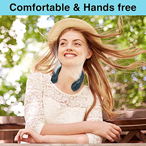 Shiyinvie Portable Neck Fan, Personal Wearable Fan Hands Free Usb Rechargeable Battery 3 Speed Bladeless Fans Suitable For Office Outdoor Travel (Green) #TOP5