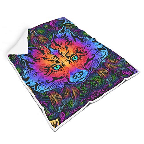 IOVEQG Dreamcatcher Fox Animal Super Soft Reversible Blankets for Couch Bed Sofa White