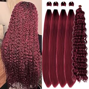Burgundy Boho Hair for Braiding Red...