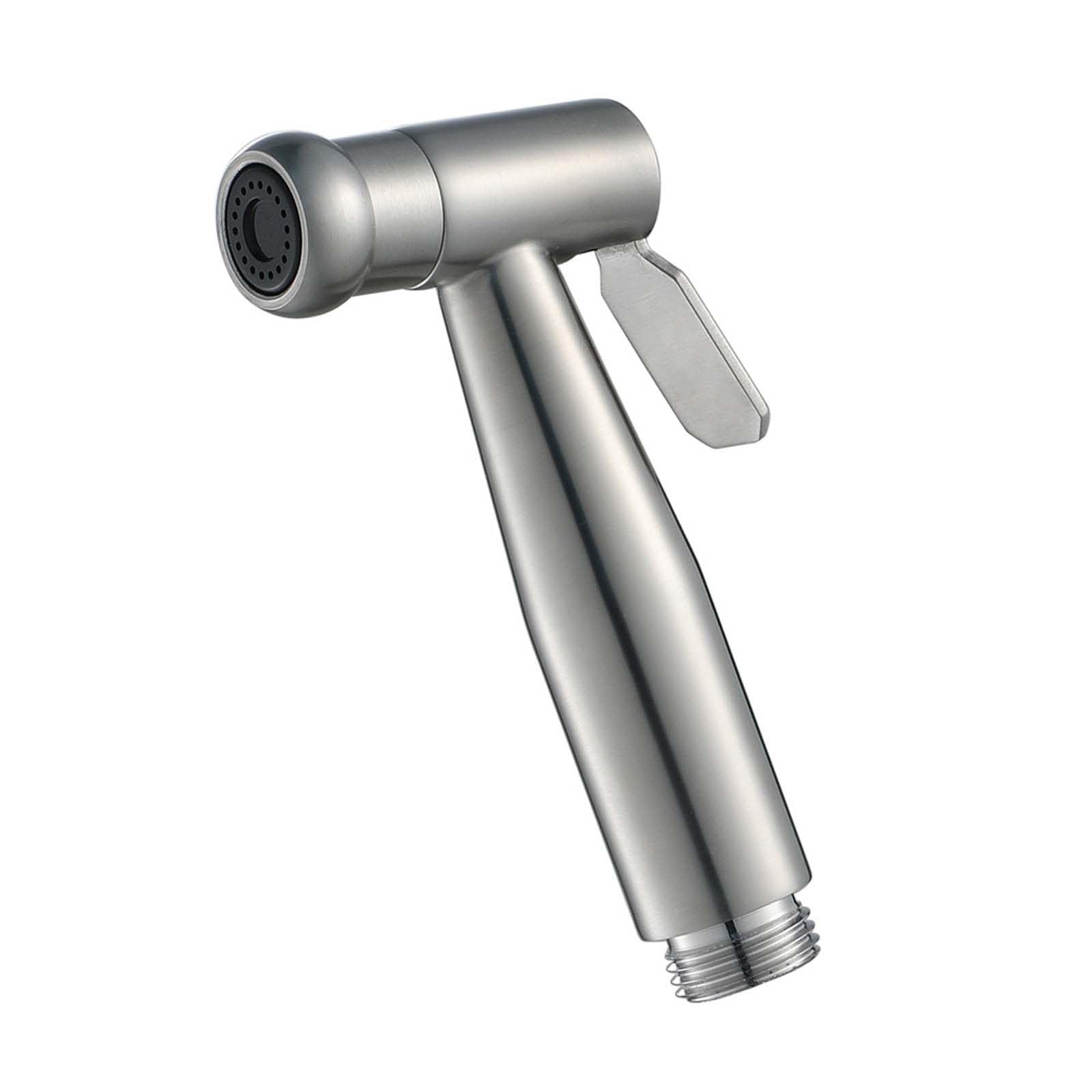 Pistola pulverizadora de acero inoxidable cepillado con diseño redondo para ducha bidet de WC