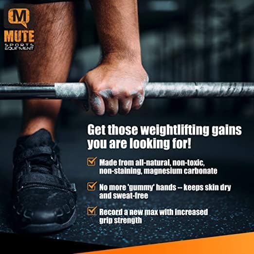 Miniatura 5 de MUTE Sports Gym Chalk Case Paquete de 10 cajas, 80 bloques de 2 onzas, blanco, carbonato de magnesio  Levantamiento de pesas, gimnasia, escalada en