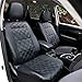 Leader Accessories Diamond Design Black Leather Seat Covers Set for Car Truck SUV Front Seat Sideless Seat Protector
