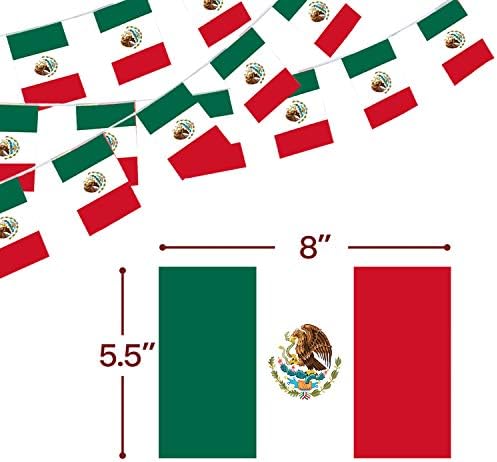 ANLEY United Mexican States String Pennant Banners, Patriotic Events 16th of September Mexican Independence Decoration Sports Bars - 33 Feet 38 Flags