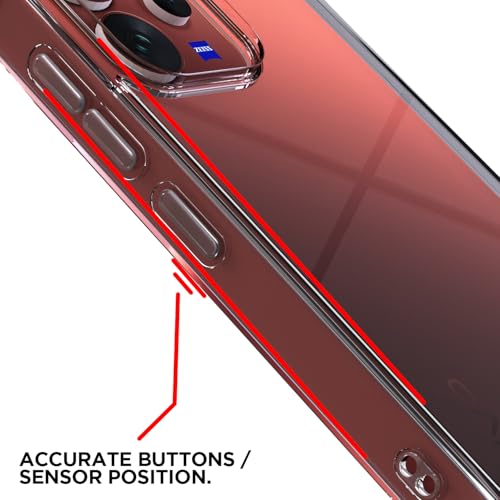 Image of Amazon Basics Back Cover for Vivo V70 5G PC + TPU Clear Transparent Raised Edges Shockproof Protective Phone Bumper Case (Transparent)