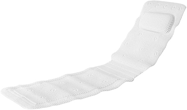 Mr.do Full Body Bath Pillow for Head and Neck Bathroom Mat Bathtub Cushion Non Slip Home Spa White Soft Breathable (14.2 x 49.2 inch)