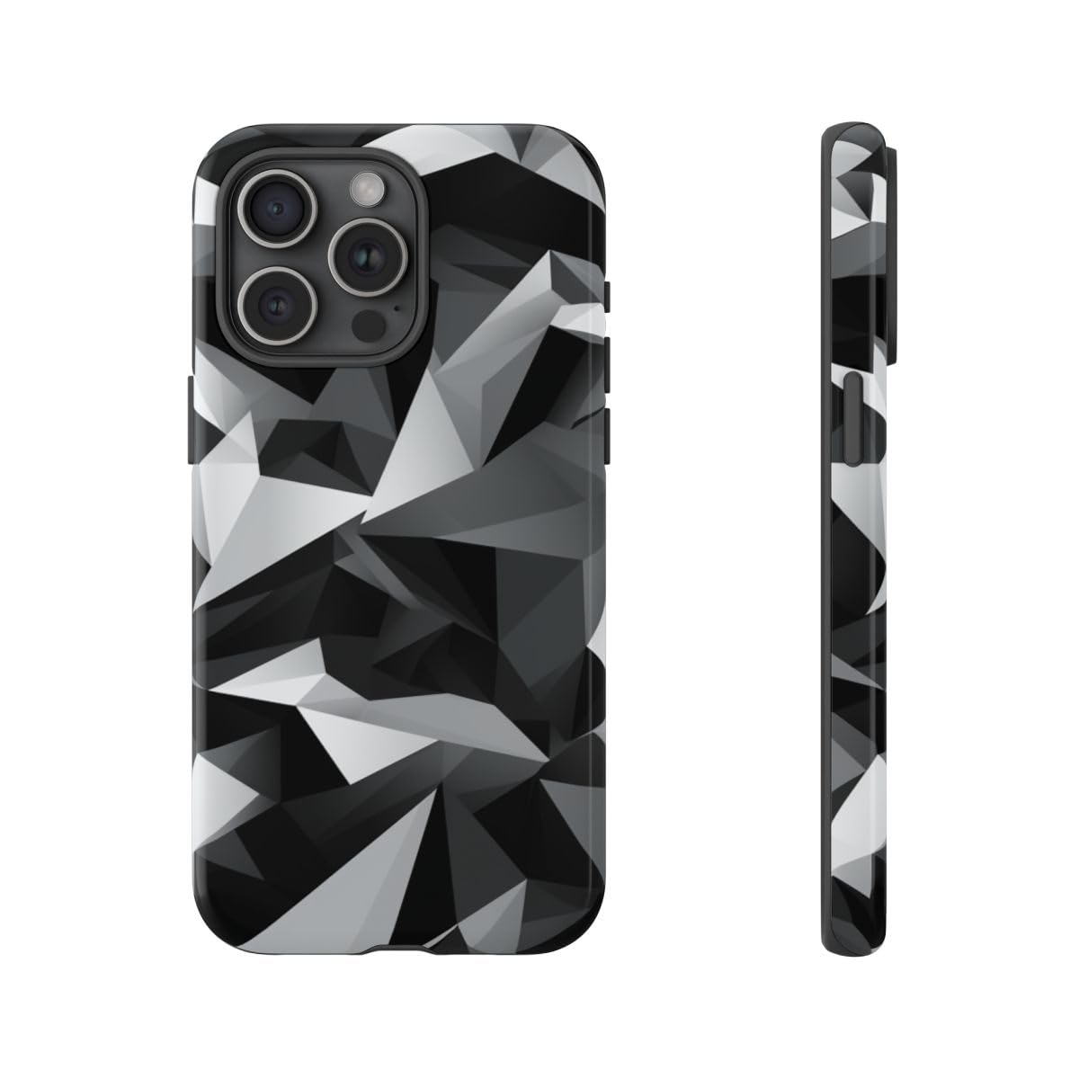 Coque géométrique noir et gris : protégez votre iPhone 15 Pro Max - 4