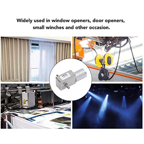 DC 12V-Getriebemotor, Schneckengetriebemotor mit 12-mm-Doppelwelle, Selbsthemmend, Umkehrbarer Schneckengeschwindigkeitsreduzierung mit Hoher Torsion, für Ferngesteuerte (18RPM)