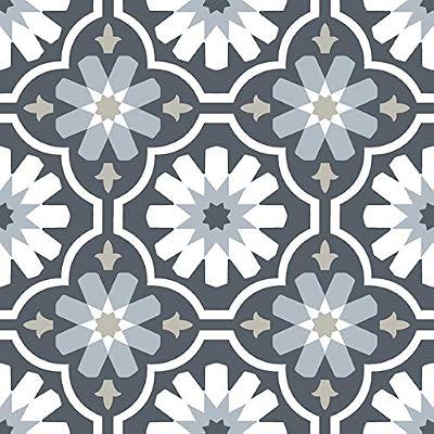FloorPops FP2944 Sevilla Peel & Stick Floor Tiles, Grey
