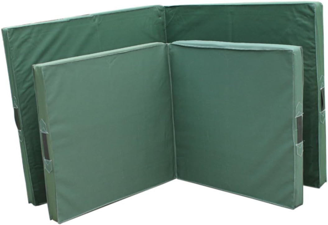 Foldable Thick Exercise Training Mat Elastic Floor Pad for Yoga Gymnastics Home Workout Space-saving Cushioned Mat Green Oxford Cloth