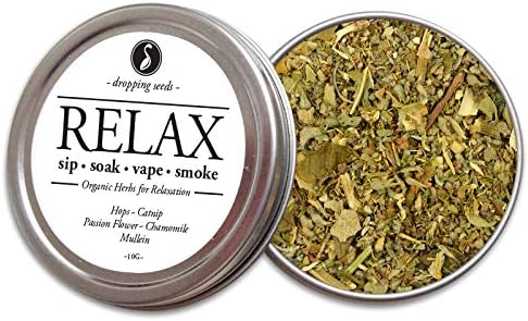 Organic Herbal Smoking Relaxation Blend For Stress | RELAX TIN (10)